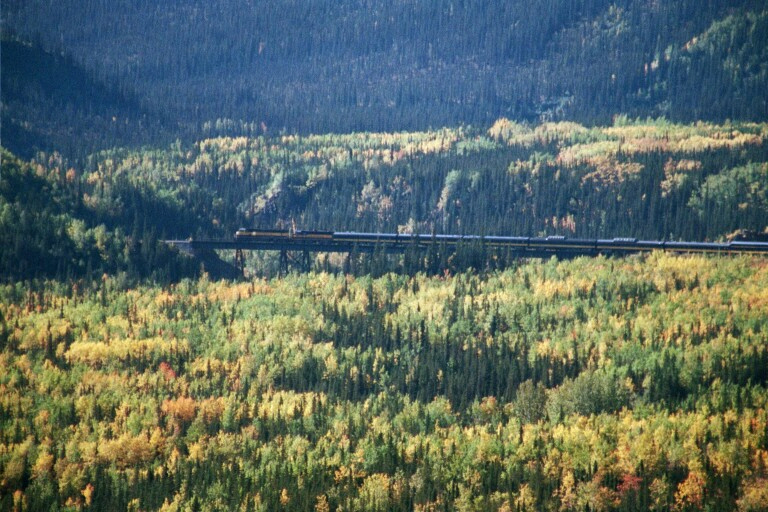 Denali Star on bridge over Riley Creek