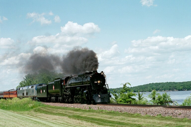 Milwaukee Road 261 along the Mississippi River in Iowa